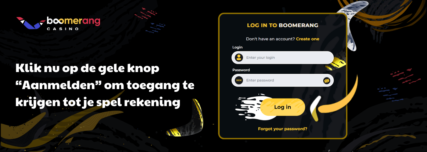 Klik nu op de gele knop "Aanmelden" om toegang te krijgen tot je spel rekening