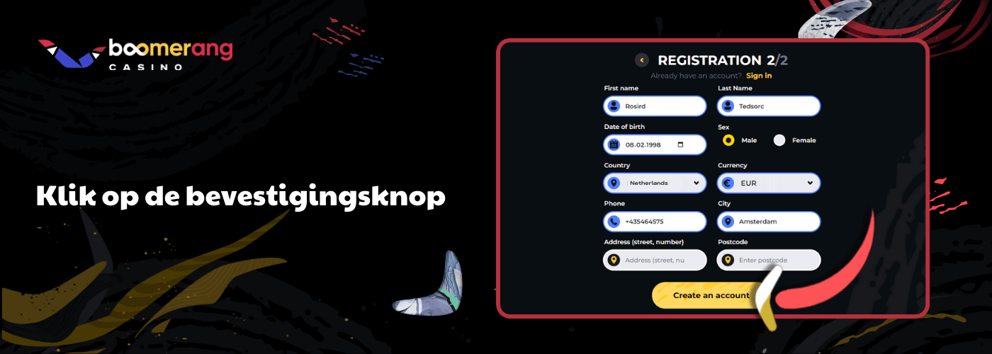 Klik op de bevestigingsknop