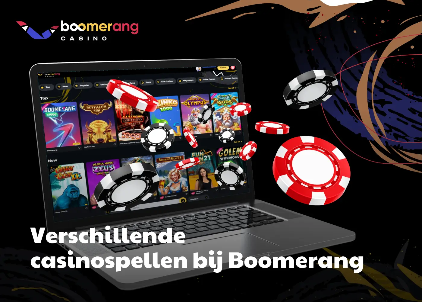 Verschillende casinospellen bij Boomerang